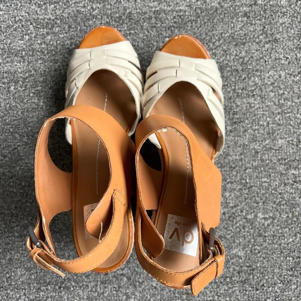Dolce Vita Cork Wedges Camel & White - Size 10 - Picture 4 of 11